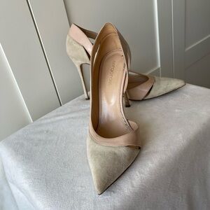 Sergio Rossi suede and leather d'orsay shoes 38 sexy